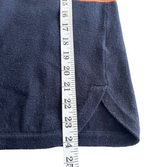 Cyrillus Navy Brown Striped Wool Boat Neck Long Sleeve Pullover Sweater Size M - Picture 7 of 8